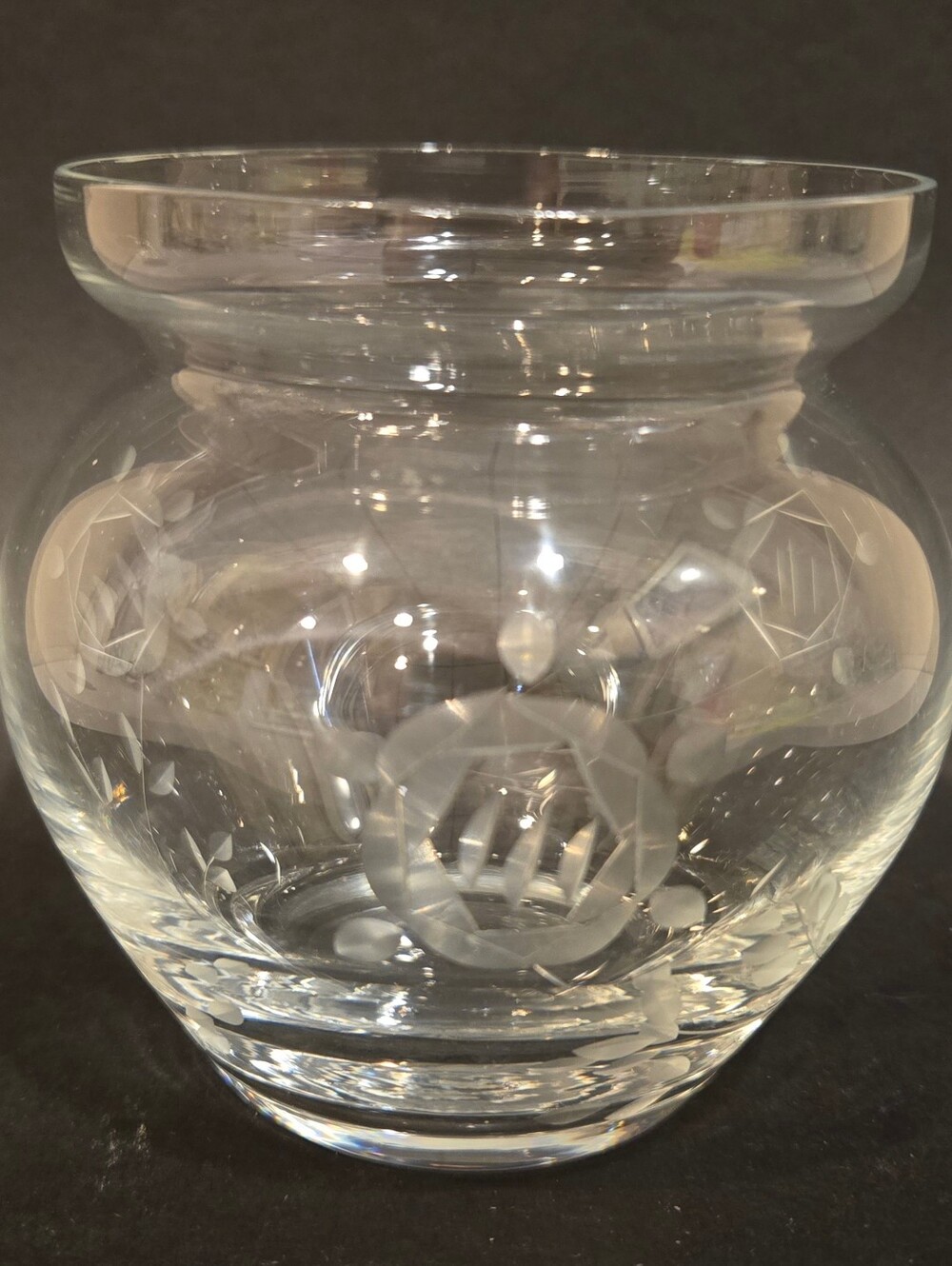 Vintage Princess House Heritage Small Crystal Etched Vase
